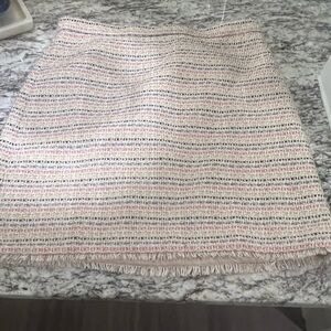 Chic Tweed Skirt - Pink and Cream